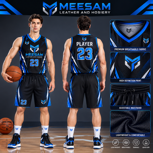 Men's <b>Basketball</b> Jersey Set Sleeveless High Neck Black Red Mesh Breathable Quick Dry Uniform Elastic Waist Shorts 100% Cotton - Product Image 3