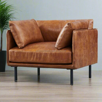 2025 fauteuil en cuir Chesterfield monoplace moderne canapé tufté de qualité supérieure pour hôtel salon Polo marron en cuir véritable
