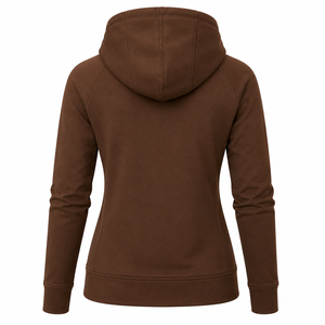 Sweat-shirt à capuche marron pour femme, couleur unie, manches longues, pull tricoté avec poches, vêtements décontractés pour l'automne - Product Image 2