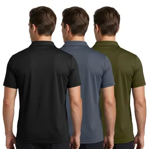 Vêtements d'équipe personnalisés avec logo, tissu tricoté à séchage rapide, chemise de golf pour hommes en polyester et élasthanne, pour hommes et femmes - Product Image 3