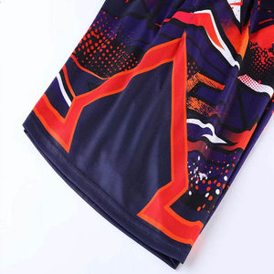 Custom Basketball Jersey Set Men Sleeveless Sublimated Print Geometric Pattern Moisture Wicking Breathable Athletic Wear - Product Image 3