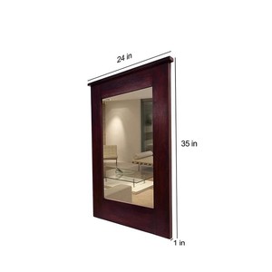 Sheesham Wood Geometric Hexagon Statement <b>Mirror</b> Wholesale | Saharanpur <b>Craft</b> - Product Image 4