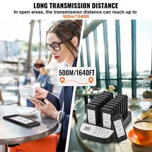 Sistema Pager Wireless per Ristoranti con Segnale a Lungo Raggio da 500m per Gestione Code, Beeper con Vibrazione per Chiamata Clienti - Product Image 5