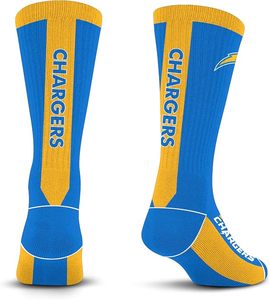 Chaussettes de sport unisexes bleues et dorées Los Angeles Chargers avec logo et texte de l'équipe - Product Image 2