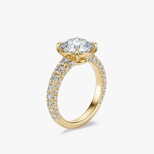 Anillo con Diamante Cultivado en Laboratorio de 3 Quilates, Corte Redondo, con Piedras Laterales, Oro Rosa, Proveedor de Joyería Nupcial - Product Image 3
