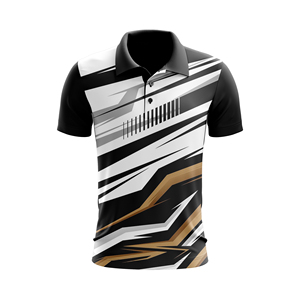T-shirt à col en coton 100 % respirant, léger et décontracté à manches courtes, coupe confortable pour le bureau ou le golf - Product Image 3