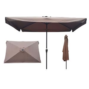 Ombrellone Rettangolare da Esterno 3x2m con Manovella e Pulsante di Inclinazione per Giardino, Piscina e Uso Commerciale - Product Image 1