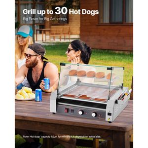 Macchina per Hot Dog Commerciale da 1600W, Cuocitore a Doppia Temperatura, Griglia per Salsicce in Acciaio Inox con 30 Rulli, Cuocitore per Hot Dog a 11 Rulli - Product Image 2