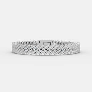 Men's Moissanite Cuban Link Bracelet 925 Silver <b>Iced</b> <b>Out</b> Hip Hop Jewelry Diamond <b>Chain</b> Luxury Bling Wedding Party Gift Fashion - Product Image 1
