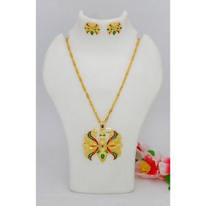 High Quality <b>Arabic</b> <b>Gold</b> Plated Fine Jewelry Sets Includes <b>Necklace</b> Zircon Pendant for Wholesale Fashion Accessory Collections - Product Image 1