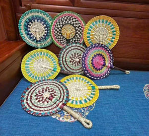 Éventail artisanal en feuilles de palmier tressées, en herbe de mer, pour cadeau de mariage et décoration de fête - Product Image 4