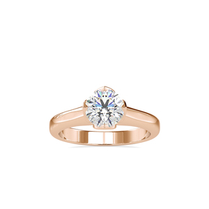 925 <b>Silver</b> Moissanite Diamond Round Cut <b>Solitaire</b> High Polish Plain Band Women Engagement Wedding Bridal <b>Ring</b> - Product Image 1
