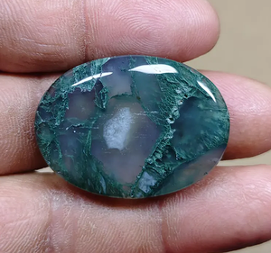 Cabujón de Ágata Verde Natural Ovalado Pulido, Piedra Suelta para Decoración de Joyas y Meditación - Product Image 4