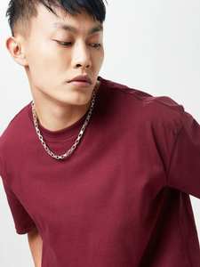 Camiseta Oversize Borgoña para Hombre, Mezcla de Algodón, Cuello Redondo, Estilo Casual Urbano, Corte Holgado, Etiqueta Privada Personalizada - Product Image 6