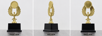 Trophée moderne en métal moulé sous pression, gravé au laser, design portable pour récompenses des employés, reconnaissance du succès, leadership et excellence
