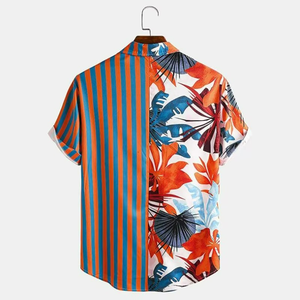 เสื้อเชิ้ตฮาวายชายหาดลำลองแฟชั่นสำหรับผู้ชาย แขนสั้น สตรีทแวร์ ลายดอกไม้ พิมพ์ลายตามสั่ง ไซส์ใหญ่ เสื้อชายหาดผู้ชาย - Product Image 2
