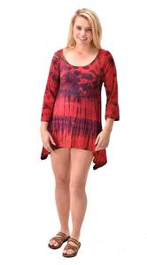 ชุดเดรสทูนิคสไตล์โบฮีเมียน ลายย้อมสีแบบย้อนกลับ ผ้าเรยอนผสมสแปนเด็กซ์ เหมาะสำหรับงานเทศกาล - Product Image 4