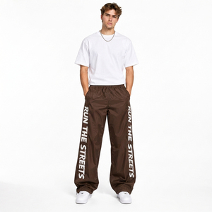 Wholesale Men Lightweight Printed Wide Leg <b>Windbreaker</b> Pants 100% Nylon Waterproof Breathable Quick Dry Streetwear <b>Camping</b> - Product Image 2