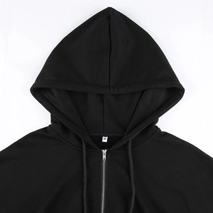 Sudadera con Capucha Corta Personalizada de Alta Calidad para Mujer, Sudadera con Capucha y Cordón Ajustable, Sudadera de Manga Larga, Color Bronceado Sólido, Sudadera Corta para Mujer - Product Image 2