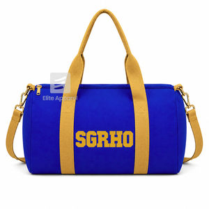 Bolsa de lona personalizada de la hermandad Sigma Gamma Rho, azul y dorada, con logotipo bordado, para uso diario, de gran capacidad, de nailon y poliéster. - Product Image 1