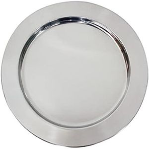 Premium Stainless Steel Charger <b>Plate</b> Silver Round Underplate Metal Service <b>Plate</b> Wedding Banquet Hotel Event <b>Decoration</b> <b>Plate</b> - Product Image 4