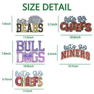 للبيع بالجملة بقع كبيرة متنوعة بالترتر-مكواة في يوم اللعبة للملابس - Product Image 2