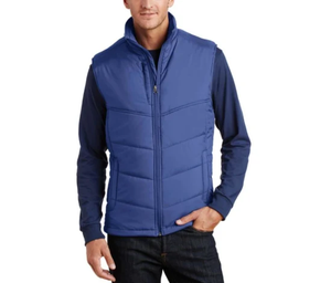 Chaleco Acolchado para Hombre, Color Verde Oliva, Cuello Alto, Cierre de Cremallera, Resistente al Viento, Estilo Casual, Corte Regular, Color Sólido - Product Image 6