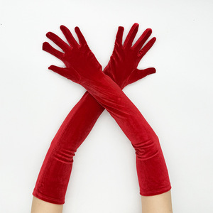 Guantes Largos de Invierno Azul Marino para Mujer, de Terciopelo, Elásticos, para Ópera, con Mangas Largas, Cálidos para Invierno, Navidad, Fiestas, Cosplay, Eventos Nocturnos - Product Image 6