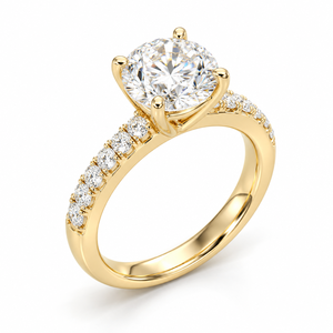 Bague de fiançailles et de mariage classique en or jaune 14 carats avec collier caché pavé de diamants de laboratoire certifiés IGI 3,250 CTS, bijoux personnalisés OEM - Product Image 1