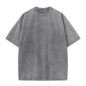 T-shirt à col rond vintage personnalisé pour homme Streetwear avec placement du logo avant en 100% coton - Product Image 1