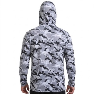 Hoodie de pêche camouflage pour homme, UPF 50, anti-UV, séchage rapide, 100 % polyester, manches longues, respirant, avec capuche et protection pour le visage - Product Image 2