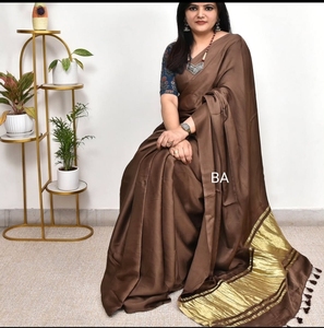 Sari en soie Gajji pure, élégant, doux, artisanal, traditionnel indien - Product Image 2