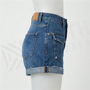 New Arrival 2025 Summer Casual Wear <b>Button</b> Slim Fit Woman Acid Washed Denim Shorts <b>Jeans</b> Trendy Fashion Street Styles - Product Image 3