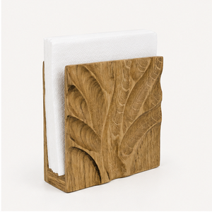Handcrafted Premium Solid Wood Napkin <b>Holder</b> With Intricate Leaf Design Luxury Tabletop Tissue Stand and Decorative <b>Paper</b> <b>Holder</b> - Product Image 1
