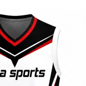 Maillot de volley-ball sans manches noir, rouge et blanc – Haut de sport athlétique pour équipe – Tenue de performance pour entraînement et compétition - Product Image 5