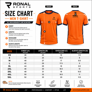 Camiseta Deportiva de Manga Corta para Hombre, Color Naranja, Corte Regular, Secado Rápido, Diseño Deportivo, Logotipo en la Espalda, en Oferta 2026, Marca Ronal Sports - Product Image 6