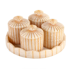 Luxury Handcrafted Resin Jar Set Textured Design Flower Pattern Foldable Stackable Dishwasher Safe Heatable <b>Kitchen</b> <b>Decor</b> - Product Image 4