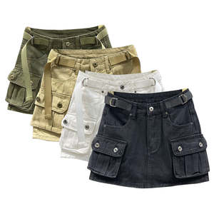 Falda vaquera informal de verano OEM 2026 al por mayor para mujer, de longitud media a la pantorrilla, con bolsillos y cintura natural elástica - Product Image 1