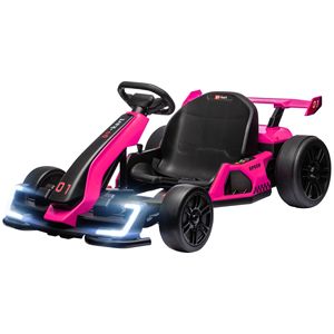 Go-Kart Elettrico Regolabile in Acciaio 24V 7.5 MPH Rosa per Bambini e Adolescenti - Parco Divertimenti/Intrattenimento/Sport - Product Image 1