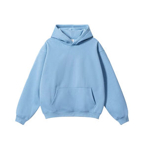 Men Oversized Heavyweight <b>Hoodie</b> Drop Shoulder Cotton Blend Hooded Sweatshirt Casual Streetwear Everyday Fashion Wear - Product Image 4