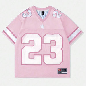 2025 New Hot Women's Summer Y2K Fashion Casual <b>Shirt</b> Street Retro Hip Hop 23 <b>Shirt</b> V-Neck Loose Breathable Quick Drying <b>T</b>-<b>Shirt</b> - Product Image 1