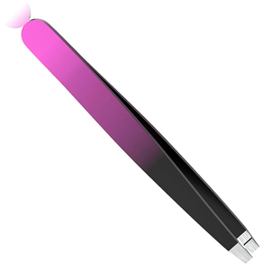 Pinzas para Cejas de Acero Inoxidable con Logotipo Personalizado, Punta Inclinada, para Depilación de Cejas, Reutilizables, Ligeras, OEM - Product Image 5