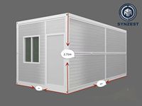 Moducube Maison Conteneur Écologique de 20 pieds Type Z, Maison Modulaire Préfabriquée Pliante à Vendre