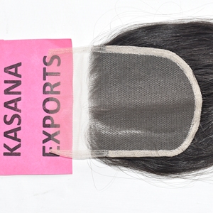 Extensions de cheveux humains vierges non traités, 4x4 Closure, couleur naturelle noire, provenant de temples indiens, double trame, Deep Wave, pour femmes - Product Image 2