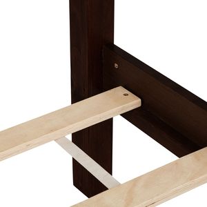 Lit en bois King Pine Espresso avec tête et pied de lit en rotin, plateforme centrale améliorée - Product Image 2