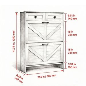 Scarpiera in Stile Rustico con Ripiani Salvaspazio e Regolabili per la Casa - Product Image 4