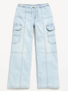 Pantalon cargo en denim de coton pour homme, taille élastique avec cordon de serrage, plusieurs poches, délavage à la pierre, respirant, décontracté - Product Image 6