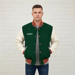 Eco-friendly windproof <b>jacket</b> Double breasted varsity <b>jacket</b> Custom logo <b>men's</b> <b>jacket</b> Spring fleece cotton <b>jacket</b> - Product Image 5