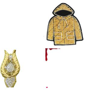 Broche creativo de Goldwork, alfileres decorativos, bordado a mano, alambre de lingotes, insignias de seda india, diseño Simple, cobre directo de China - Product Image 1