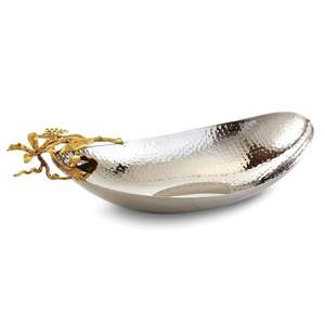 Tazón de Servir de Acero Inoxidable Sostenible de Lujo con Centro de Mesa de Tallo de Mariposa, Artesanía India Hecha a Mano, Interiores Premium - Product Image 4